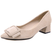 Load image into Gallery viewer, 2019 New Office Square Med Heels Buckle Decoration Pointed Toe Ladies shoes