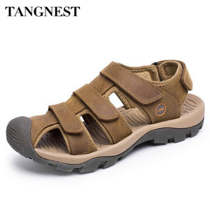 Tangnest Brand Men's Genuine Leather Sandals