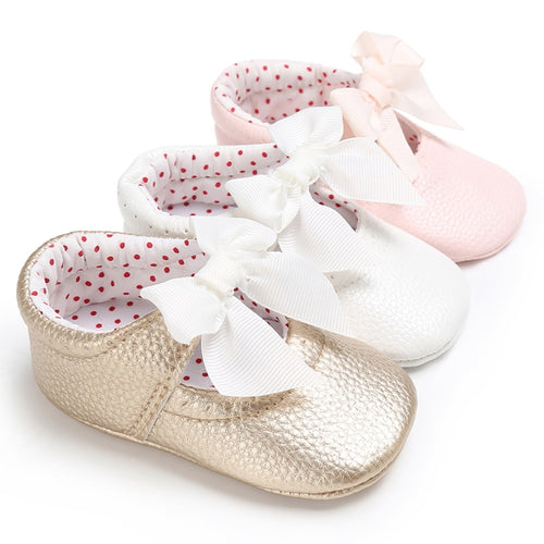 Toddler Kids Bowknot PU Princess shoes