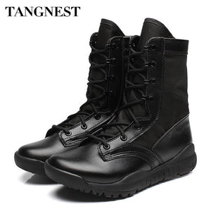 Tangnest NEW Men Military Combat Boots