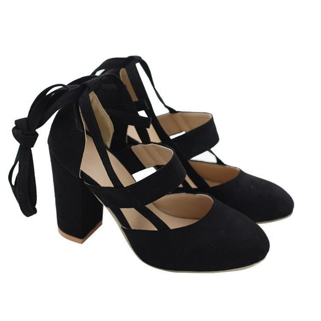 With High Heel Lace-up Women Shoes