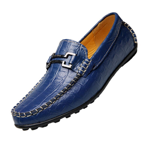 Men Moccasin Flats Slip On crocodile leather casual shoes