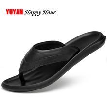 Load image into Gallery viewer, New Cowhide Slippers Men Flip Flips Genuine Leather Beach Summer Shoes