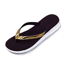 Load image into Gallery viewer, Gold Silver Flip Flops Beach Casual Shoes