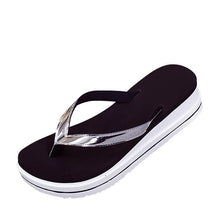 Load image into Gallery viewer, Gold Silver Flip Flops Beach Casual Shoes