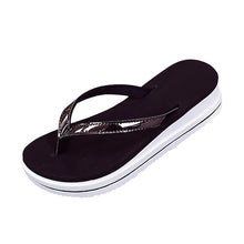 Load image into Gallery viewer, Gold Silver Flip Flops Beach Casual Shoes