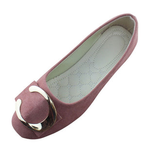 Faux Suede Ballet Flats Women Multiple Color Round Toe Flat Shoes