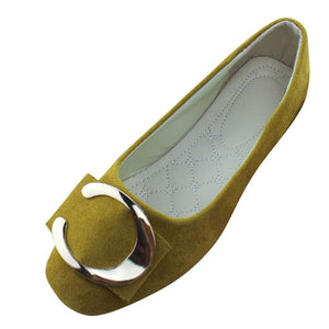 Faux Suede Ballet Flats Women Multiple Color Round Toe Flat Shoes