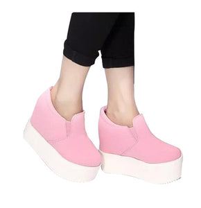 Solid Soft High Heels Platform Wedge Autumn Shoes