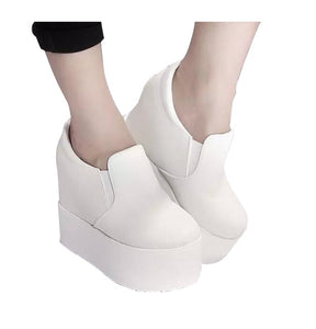 Solid Soft High Heels Platform Wedge Autumn Shoes