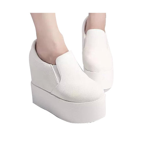 Solid Soft High Heels Platform Wedge Autumn Shoes