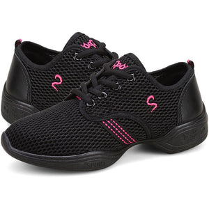 Female Dance Sneakers Soft Mesh Breathable Dance Shoes